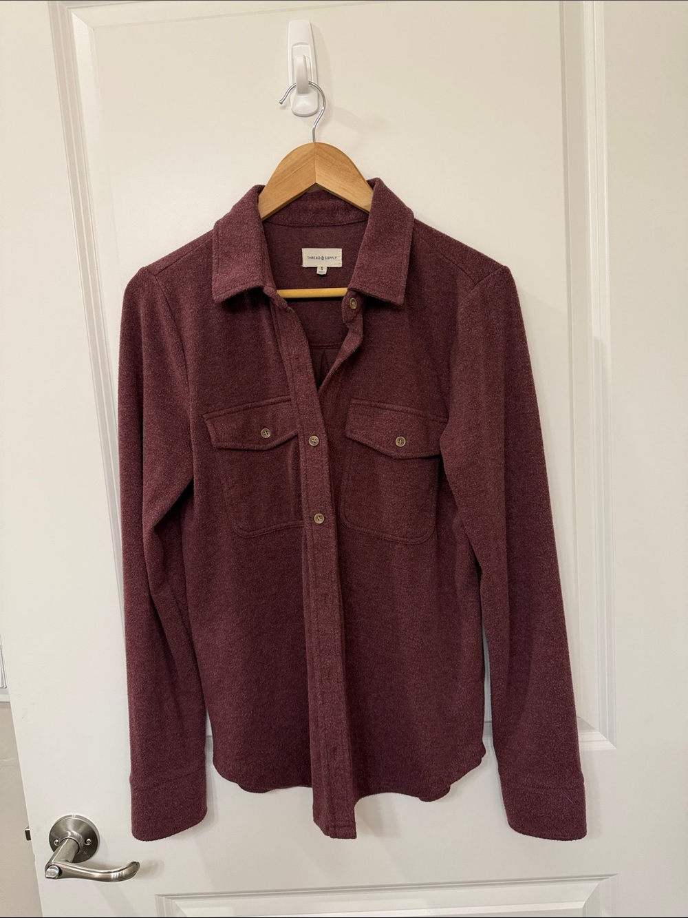 Thread & Supply Lewis Shirt Button Front Purple Size Small